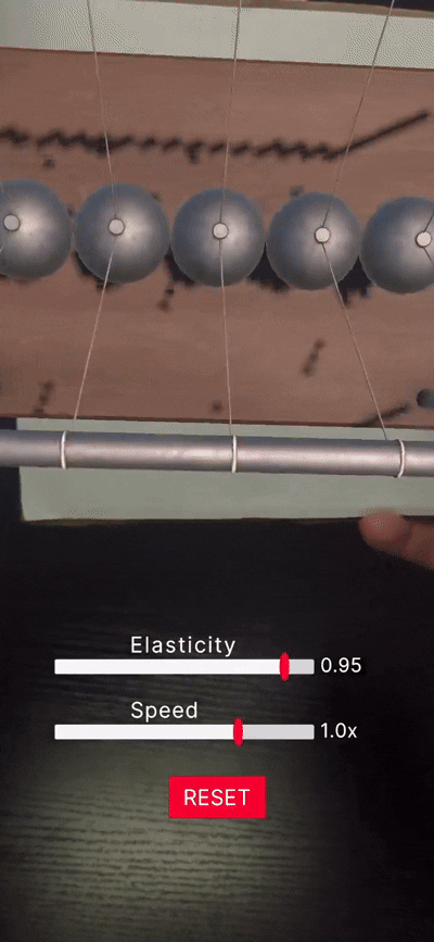 Development of an Interactive AR-Based Educational Application for Demonstrating Newton's Cradle Motion